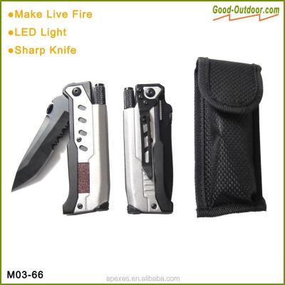 China Stainless Steel Multi Functions Survival Knife With Fire Starter for sale