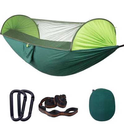 China 2019 New Alloy Steel Black Carabiner Design 2 People Hanging Tent Jungle Fabric 210t Nylon Parachute Large Hammock for sale