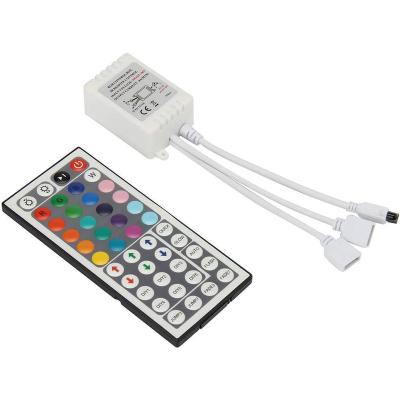 China Plastic 44 key rgb ir remote controller daul connector output 12v 6a output 72w led strip light 10m 44keys ir 44 keys rgb led controller for sale