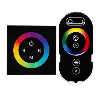 China 11(7 static color modes led controller rgb glass touch panel 86*86mm wall mounted 12v 24v 4a 288w rf rgb remote control smd5050 rgb led strip controller for sale