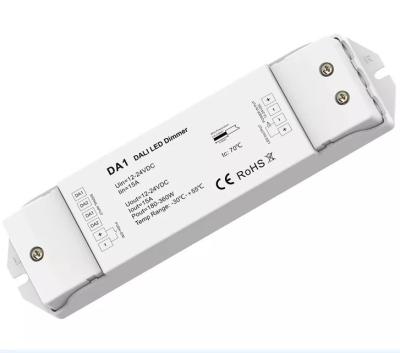 China Control Single color led strip DA1 DALI Dimmer Light Controller PWM DC12-24V 15A 1 Channel With Push-dim 0~100% Dimmable Dimmer Switch For Dimmable Led Light for sale