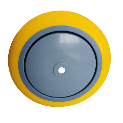 China 5 inch yellow PP and pu wheel universal Caster Wheel for sale