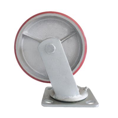 China 6 Inch Heavy Duty Iron Core PU Industrial Wheel Casters for sale