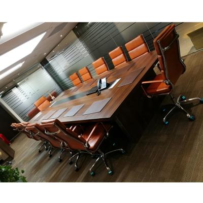 China Contemporary Modern Melamine Office Conference Room Table and Chair for 12 Person (FOH-AM4216) for sale