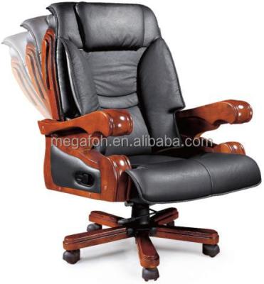 China Foshan Factory Executive Chair Halter Office Furniture Leather Black Jumbo Chairs With Wood Base (FOH-A8889) for sale