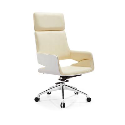 China (Size) Office Furniture Adjustable Luxury Modern White Leather Office Chair for sale