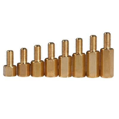 China ZINC M3 Brass Threaded Hex Spacer Copper Column Support Double Ring Nut For PCB Board for sale