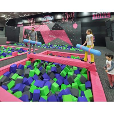 China With Protective Net Kkmark Customized Indoor Bungee Playground Park Jumping Mat Zone Adult Kids Trampoline Park for sale