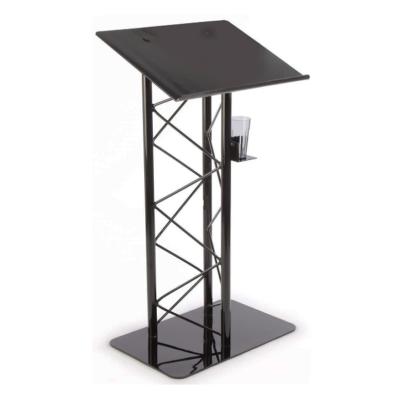 China Easy install truss podium for floor built-in shelf curved aluminum black for sale