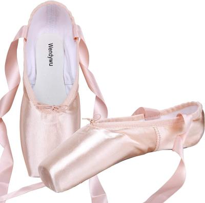 China Professional Satin Ballet Slipper Dance Shoe Pink Ballet Pointe Shoes for sale