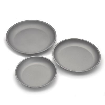 China Lightweight Outdoor Portable Titanium Dish Plates Camping Tableware Dinner Dishes for sale