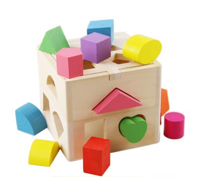 China Playing China Factory Wholesale Wooden Toys 13 Holes Intelligence Box 13pcs Colorful Blocks YZ247 Kids Toys For 1 Year Old for sale