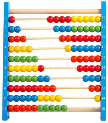 China CDN-588 100PCS Colorful/Safety/Environmental/Healthy High Quality Wooden Beads Abacus Bead Counting Beads Frame Toys For Kids Wooden Toys for sale