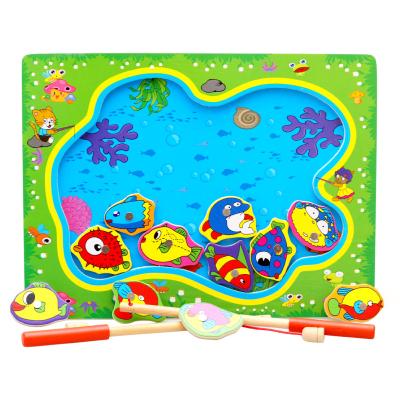 China Alibaba Environmental/Healthy Wholesale Colorful/Safety/Puzzle Magnetic Game Fishing With Wooden Magtic Fishes YZ149 Educational Toys For Children for sale