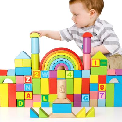 China China Wholesale High Quality Rainbow CDN-1169 Wooden Safety Building Block Wooden Toys For Children Kids for sale