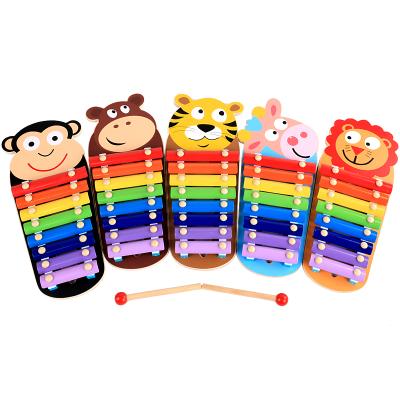 China Educational Toy Hot Sale Musical Instrument Xylophone Hand-blow WW-189 Animal Wooden Piano Toys For Children for sale