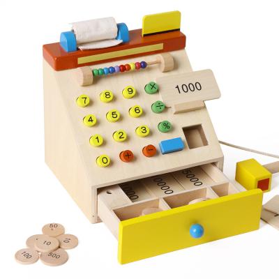 China Pretend Game 2018 New Wooden Cash Register Pretend Game Toy Cash Register YZ173 Kids Toys for sale