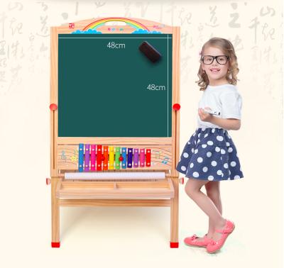 China Colorful/Safety/Environmental/Healthy Multifunctional Wooden Blackboard Double Sided Adjustable Drawing Board for Kids Wooden Blackboard CDN-8618-1 for sale