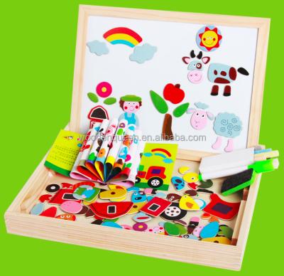 China YZ057 Wooden Toys Wooden Chalkboard Double Sided Magnetic Blackboard For Kids for sale