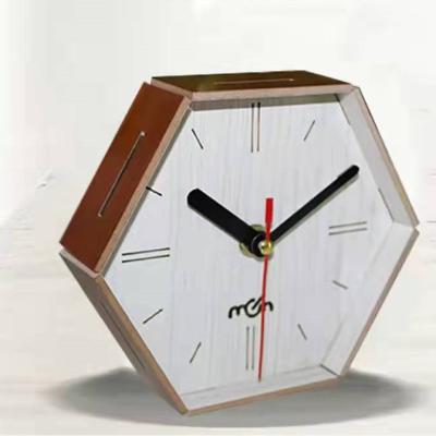 China Antique Custom DIY Wood Table Top Style Alarm Clock Digital Wooden Desk and Table Clocks for sale