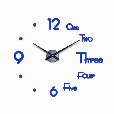 China 80-130 popular creative large silent acrylic 3d wall clocks diy wall clock frameless wall clocks for sale