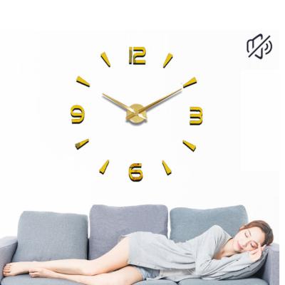 China BREFS manufacturers wholesale high quality diy clock 2021 silent mirror wallpaper clocks 47 inch acrylic movement wall clock for sale