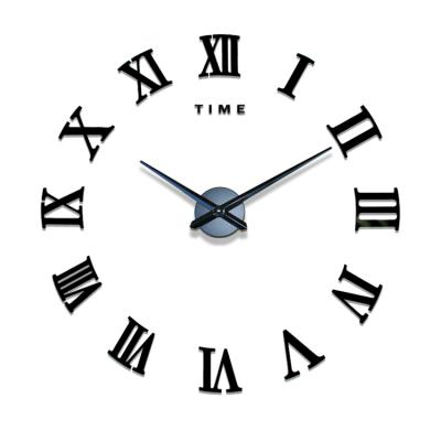 China Modern Antique Roman Numerals Large Wall Clock Decor Style 3d Sticker DIY Large Digital DIY for sale