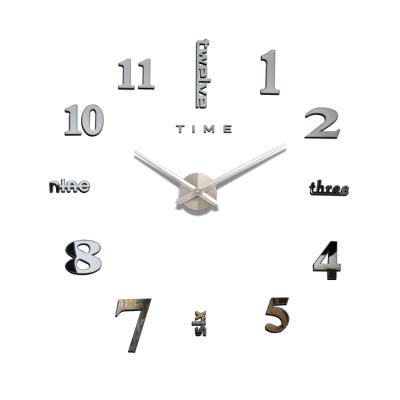 China Large FILE Clock 120CM Wall Clock 120CM DIY Acrylic Frameless Mirror Stickers Wall Clocks Wall Decor for sale