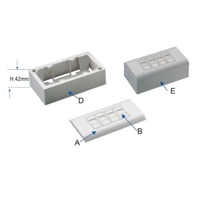 China New Good Information Outlet Rj 45 Jack Coupler Trapezoidal Wall Plate And Wall Plate WT-2325 for sale