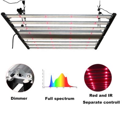 China Button Dimming or Separate Red Red 900w 8 Bar 660nm IR Led Plant Grow Light Full Spectrum Led Grow Light For Indoor Plant for sale