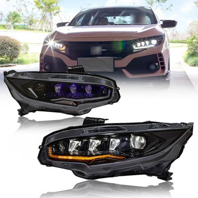 China Car Lamp Body Modified Car Front Head Kit Light Modified Auto Headlight Led Headlight For Honda Civic 10th Gen 2016 2017 2018 2019 2020 2021 for sale