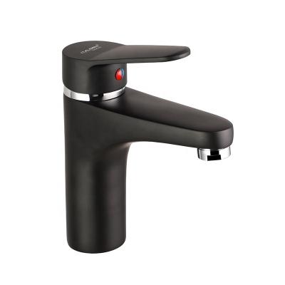 China Single Handle Basin Faucet Basin Mixer Tap Cold Water Taps Modern Sanitary Hot Wash Faucet Single Black for sale