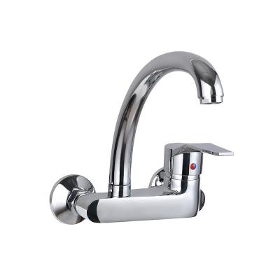 China Thermostatic Faucets Wholesale Modern Design Custom Single Handle Zinc Kitchen Sink Mixer Wall Mounted Faucet for sale