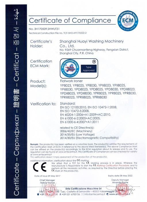 CE - Shanghai Huayi Washing Machinery Co., Ltd.