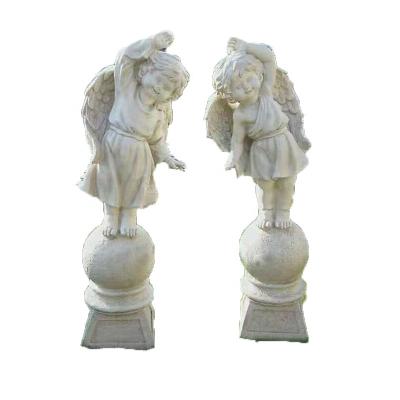 China Easy to use garden sculpture silicone rubber greek molds for outdoor decoration with wings little girl cement statue life size mold for sale