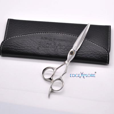 China Right Handed Scissors Curved Barber Cutting Shears In 440c Stainless Steel for sale