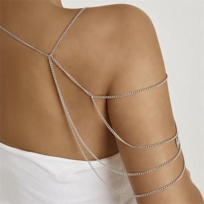 China Factory Price Women's Body Chain Fashion Jewelry Fine Body Chains Inlaid CLASSIC Rhinestone Back Chains for sale