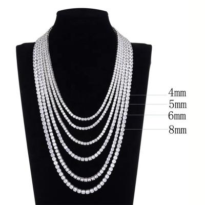 China Cuban Type Rhinestone Chain Cuban Tennis Necklace Fashion Jewelry Chain Inlaid Hip Hop Chain Necklaces for sale