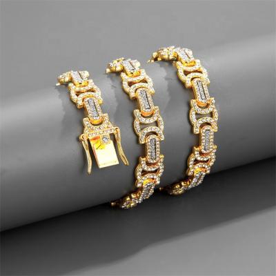 China Cuban Chain Type Hip Hop Geometry Letter Shape Cuban Chain Necklace Stainless Steel Unisex Necklace for sale