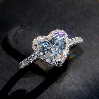 China European Alloy Casual/Sporty Design Heart Shape Style Wedding Rings Metal Material Heart Ring For Girls for sale