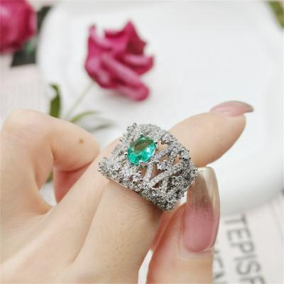 China Geometry Rings Adjustable Casual / Sporty Type Net Shape Inlaid Gemstone Zircon Ring Fashion Jewelry Rings for sale