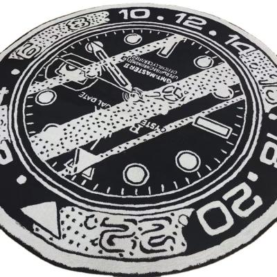 China 2021 clock new design custom acrylic tufted blanket irregular shape washable wuqing hand made blankets for sale