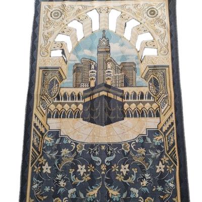 China Stain Resistant Lightweight Portable Muslim Islamic Prayer Mat Worship Rugs With Tassels for sale