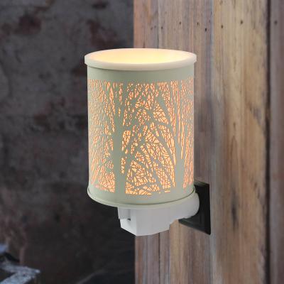 China Plug-in Melt Warmer Wax Bulb Heater Forest Metal Wax Burner Melter Fragrance Electric Wall Lamp for sale