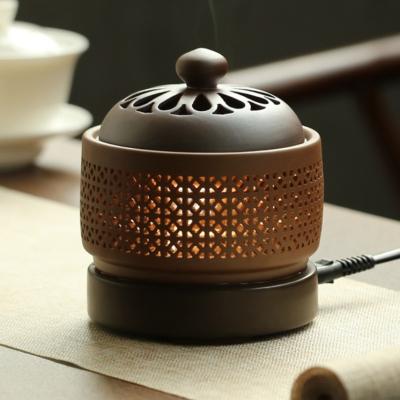 China Decorative Lights Adjusting Temperature Electric Ceramic Fragrance Oil Wax Warmer Warmer With Timer Wax Heater for sale