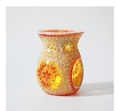 China Colorful Melt Scented Warmer Wax Mosaic Fragrance Oil Buner Candle Warmer Tealight Holder for sale