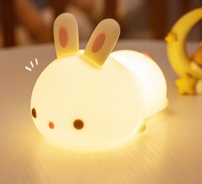 China Mini Night Light USB Rechargeable Night Lights Pig Silicone Night Light Touch Sensor Bedroom Bedside Lamp for Kids Baby Gift for sale