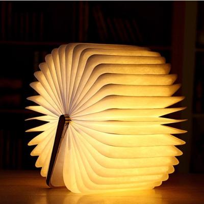 China Modern Home Creative Gift Item Decor Foldable USB Bookshape Foldable Night Light USB Rechargeable Booklamp for sale