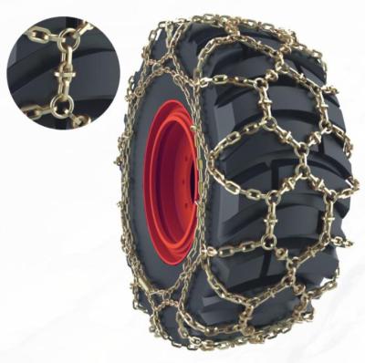 China Diamond-pattern Alloy Skid Resistance Loader Chain WBQ With Link-Over-Wear-Bar Tractor Chain Link for sale