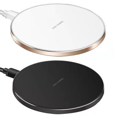 China Wireless Charger GY68 New Metal Round Ultra-thin Mirror Wireless Acrylic Mobile Phone Charger for sale